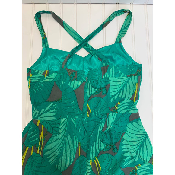 Viva Vena Green Tropical Sun Dress Sz 2 - Picture 3 of 8